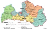 Karte Latvijas administratīvā dalījuma sienas karte